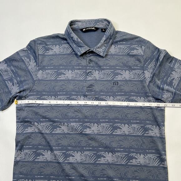 Travis Mathew Shirt Large Prestige Performance Blue Frosty Morning Golf Polo - Picture 8 of 11